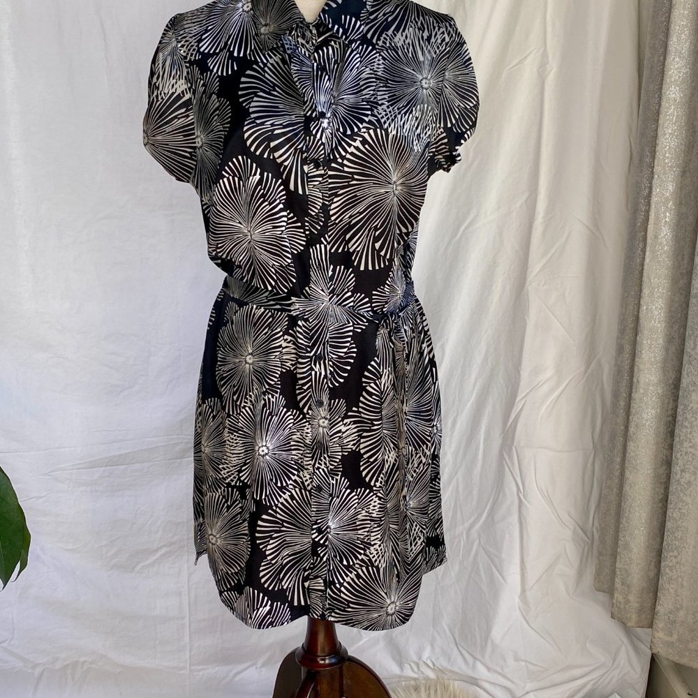 Apt. 9 Abstract Floral Shirt Dress, L - Picture 4 of 8